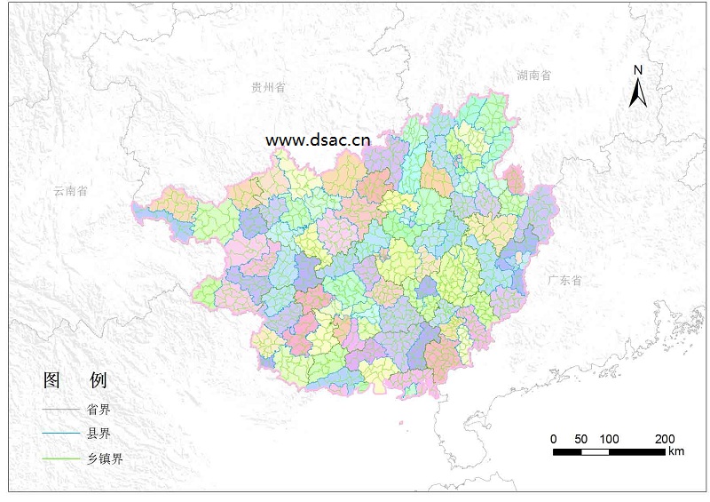 广西自治区乡镇行政区划数据 精度1:1万 - 微信