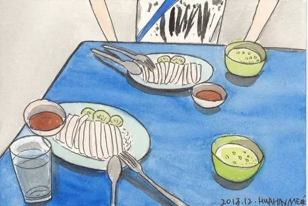 成都辣妹儿原创插画?|?两个人的餐桌之在泰国