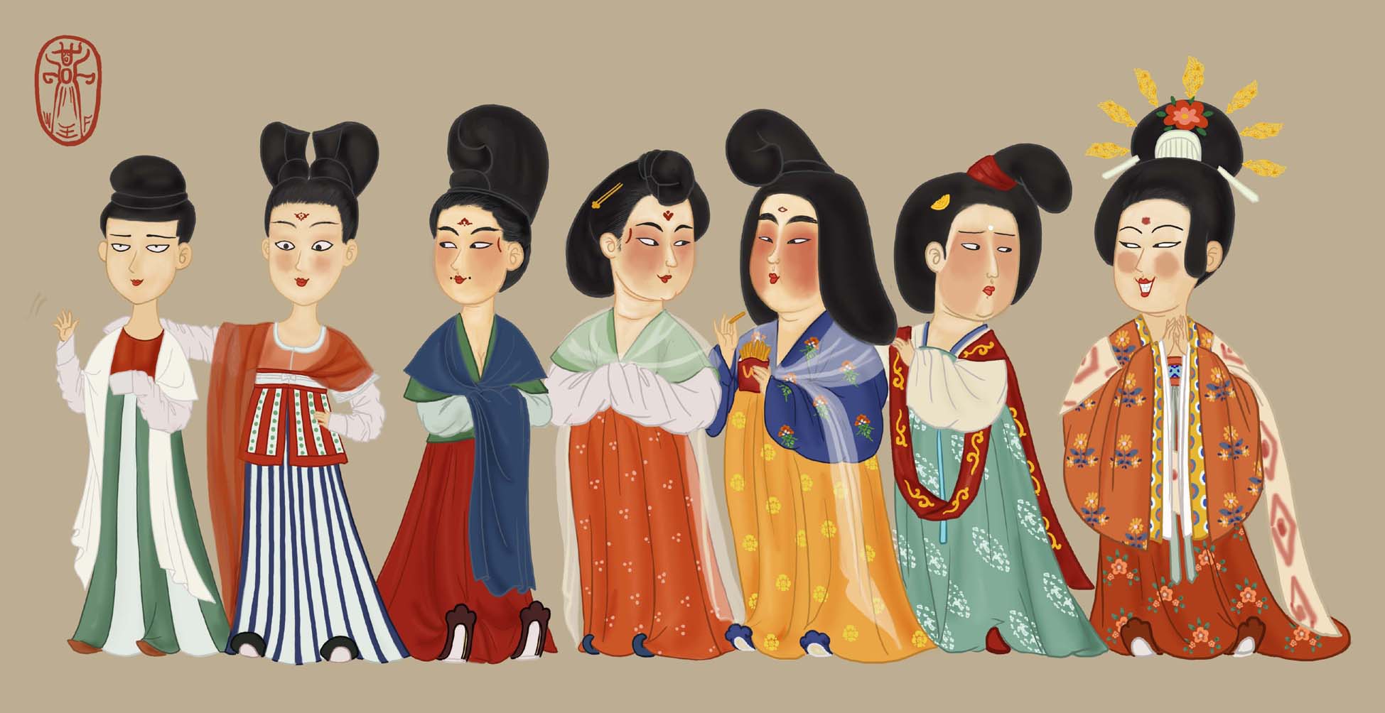 唐朝女子的“穿衣时尚”：除了胡服和男装，还有哪些流行款？_石榴裙