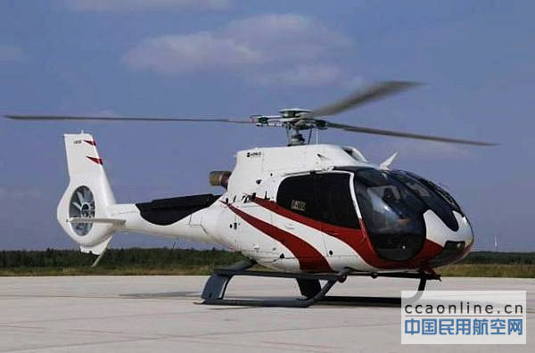西部银川通航首架空客h130直升机成功试飞