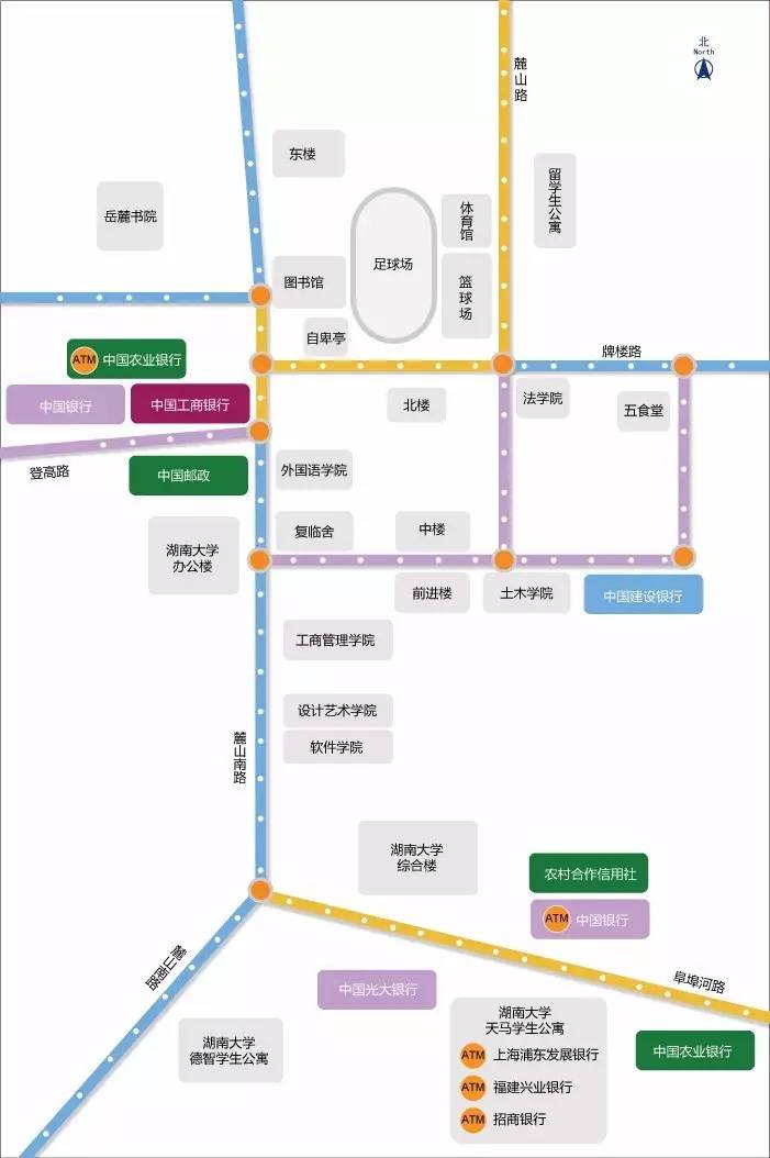 教学区及寝室区地图 有图在手,报到后在校园里再找东,西,南,北楼就不