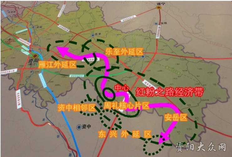 经济带贯穿资阳中南部,以周礼为中心,一头至安岳与内江东兴区交界图片