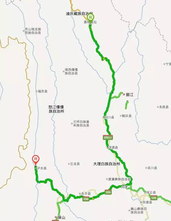 迪庆—泸水 目前在即将新建的219线还未通车时,从迪庆州到怒江州泸水图片