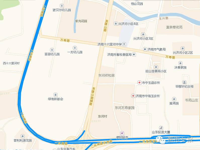 拥堵路段:花园路 附近学校:历城五中,十里河小学 可绕行路线:华信路