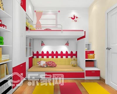 儿童房摆上双人床 完美解决二胎空间问题