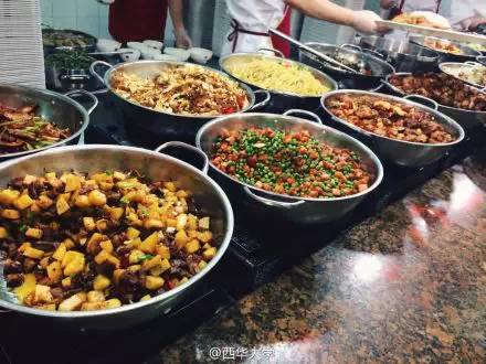 西华大学四个食堂,食堂饭菜真心赞,大学四年不知道养胖了多少少男