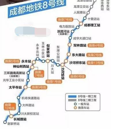 成都地铁8号线年内开工,一期24站均为地下站 ▌期待