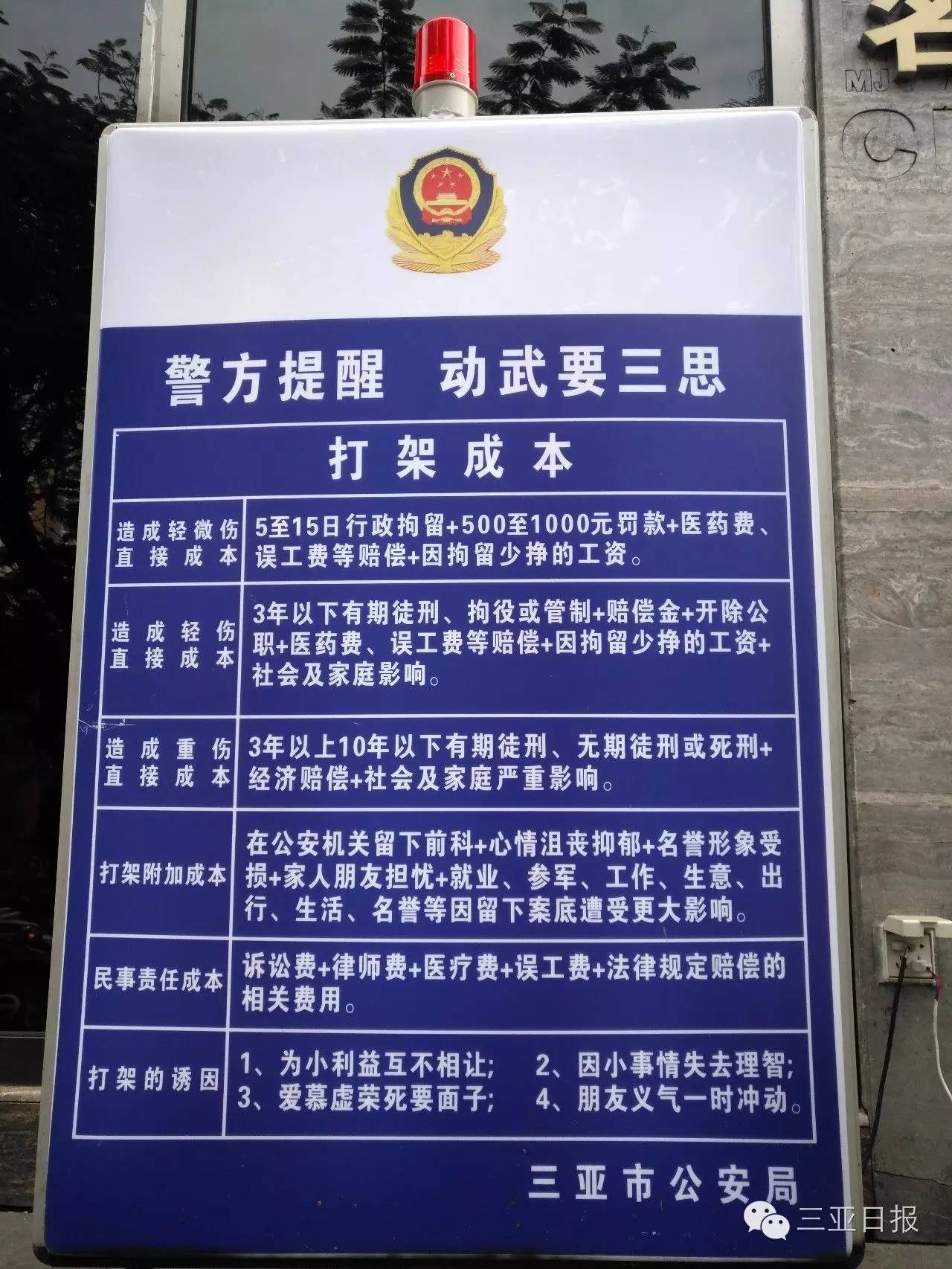 警方提醒丨在三亚打架成本有多高?看完你就冷静了!