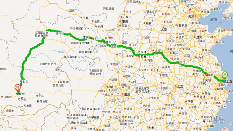 恩恩.上海自驾到拉萨的距离差不多是 4200公里.