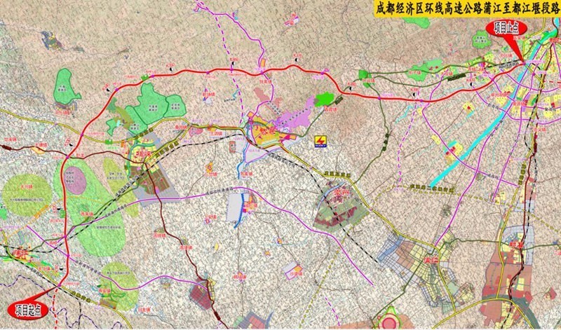 成都经济区环线高速公路蒲江至都江堰段