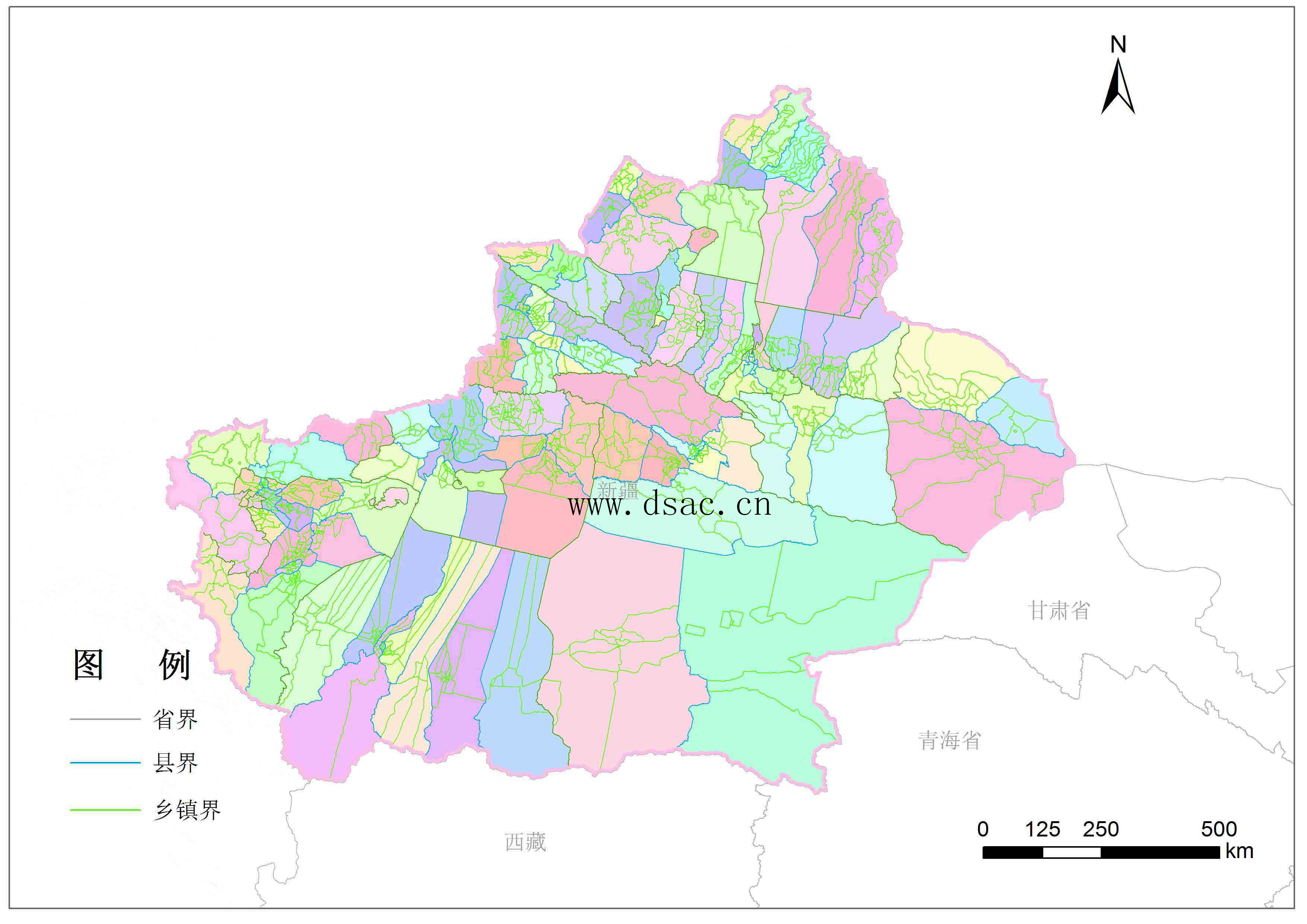 新疆自治区乡镇行政区划 精度1:10万