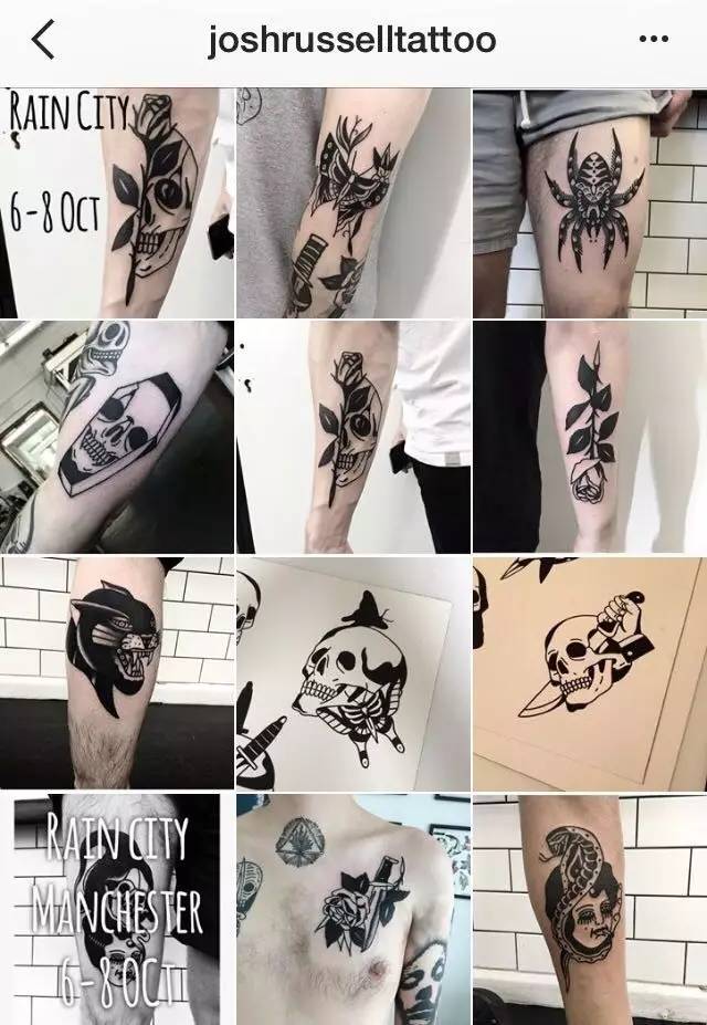 纹身师——英国纹身师 josh russell "暗黑系黑白纹身