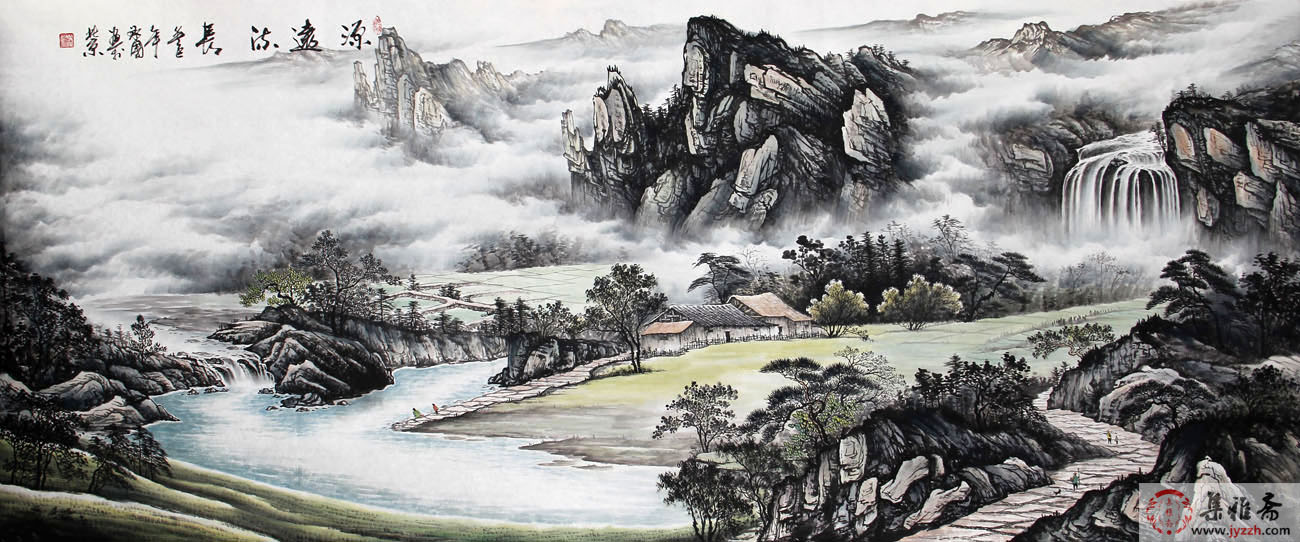 现代简约客厅装饰画 国画山水更适合家居挂画