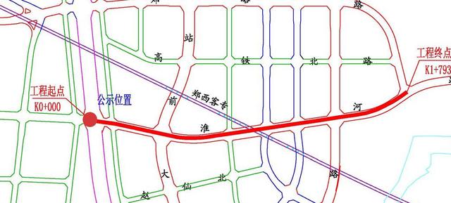 其它 正文  淮河路,西四环至郑峪路,规划为主干路,本次修建1.7公里.