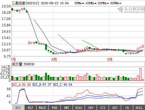 三泰控股(002312)短期上涨到尽头?后期将连续