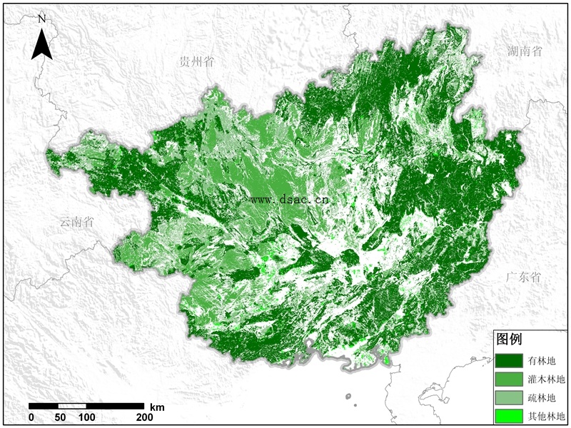 看广西林地资源空间分布 了解经济作物减产原