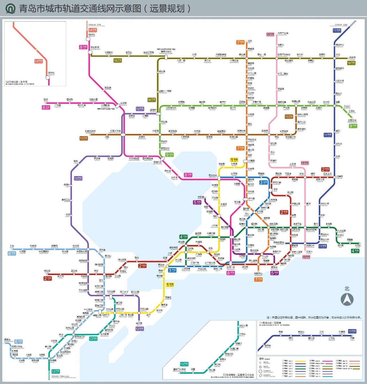 青岛地铁规划线路,放大图_大山谷图库