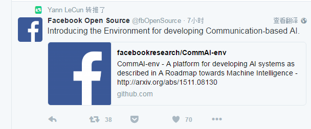 重磅| facebook 开源人工智能环境commai-env,目标是实现人机之间的