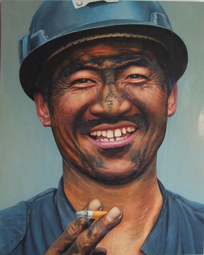 艺术 正文  矿工系列(一)(布面油画) 张新 煤矿工人是个沉重的话题
