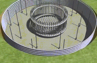 直观的3d动画演示风力发电机的基础施工过程!