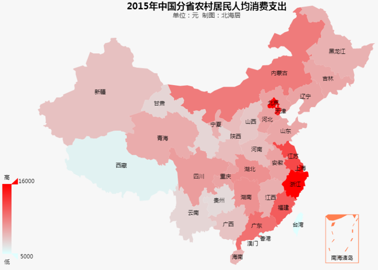 2015年分省主要经济社会指标数据地图