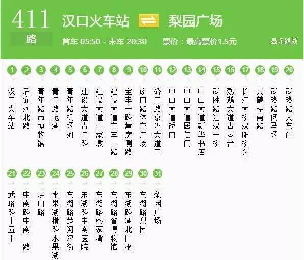 到达"汉口火车站 的公交线路:207路,342路 512路 528路 534路