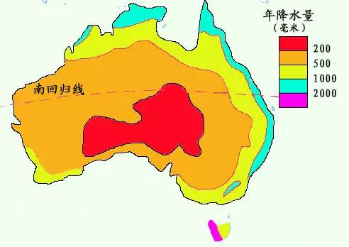 澳大利亚位于南半球,季节与中国完全相反,横跨温,热两带,地域辽阔