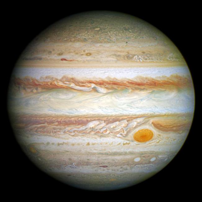 哈勃望远镜于2014年拍摄的木星图片(网络图)