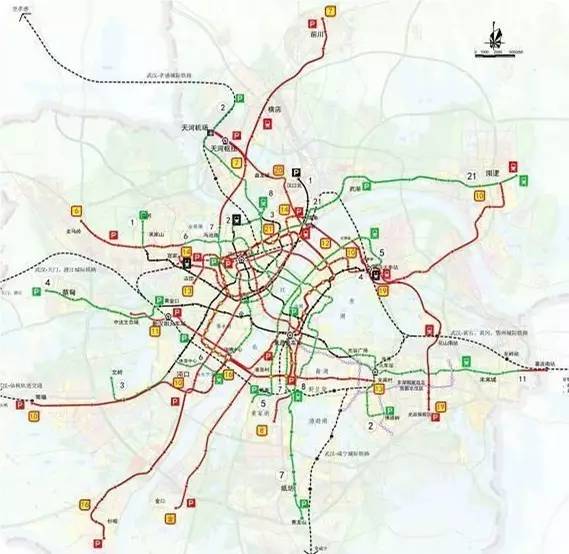 武汉最新地铁线路规划图出炉,整整14条!