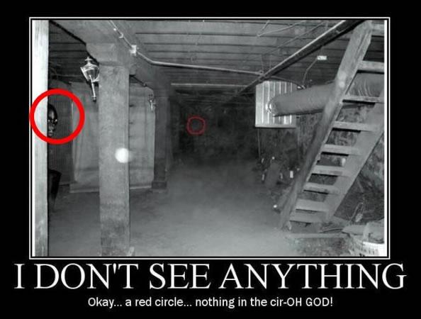 一张被画红圈的黑暗地下室黑白照片把网友"搞疯"