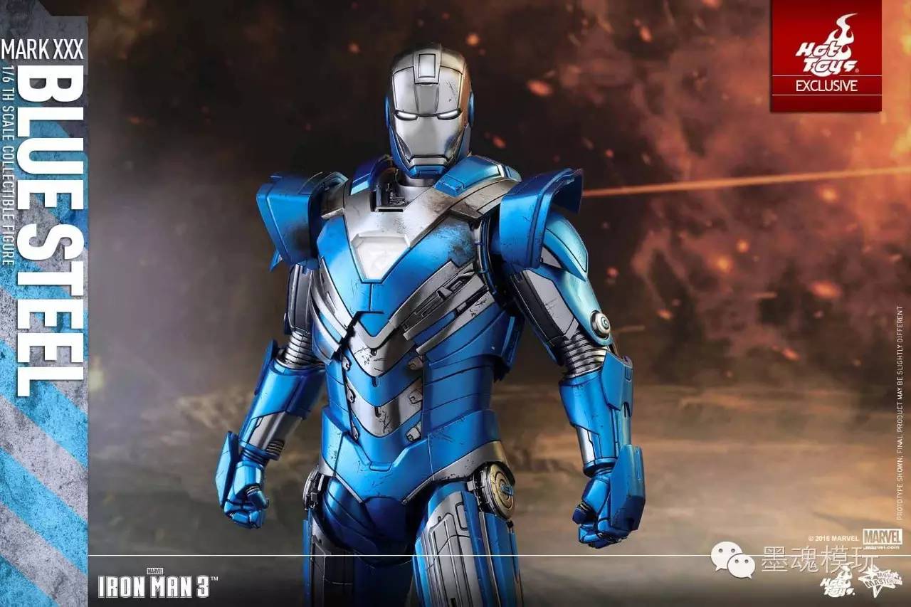 hottoys新品:1/6 mms391《钢铁侠3/ironman》- mk30/xxx 蓝钢/blue