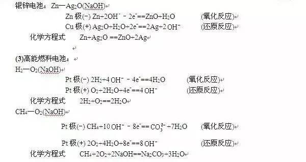 【知识点】化学方程式大全-原电池反应-搜狐教