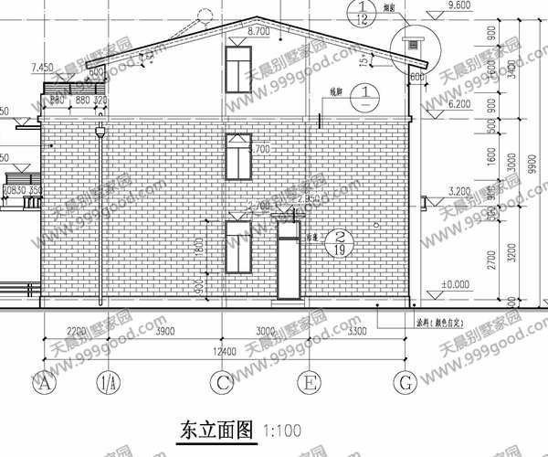 别墅东立面图:别墅效果图2:第一套别墅效果图1