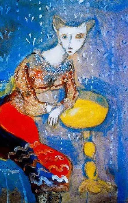 别具一格夏加尔是一位追求天真纯朴的艺术家白俄罗斯裔法国画家,版