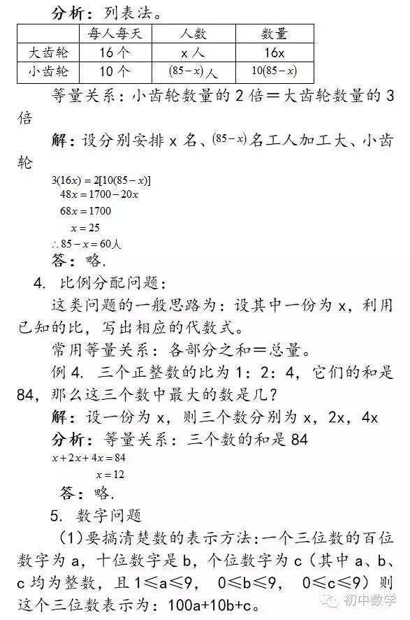 初一 一元一次方程 应用题归类分析 你可以试试