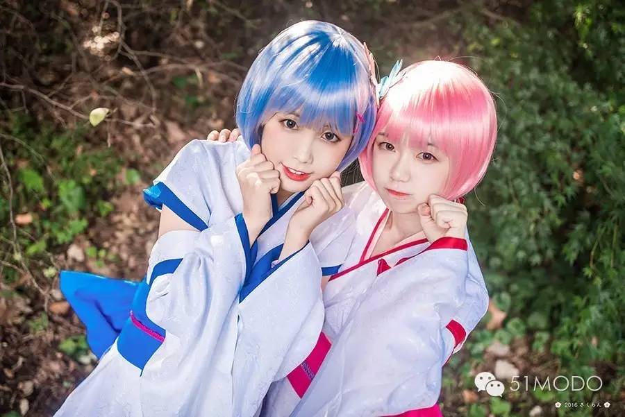 re从零开始的异世界生活幼年拉姆与雷姆可爱萝莉cosplay