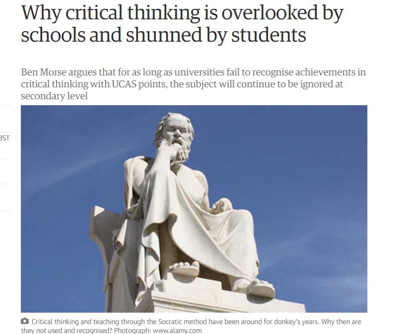 (" why critical thinking is overlooked by schools and shunned