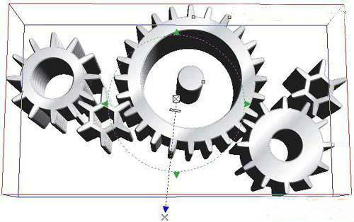 tool 画一个正方形,然后将它填充为黑色(black);将齿轮线框移到正