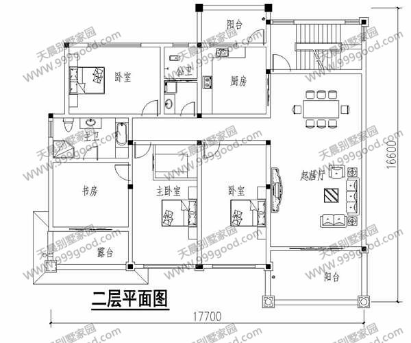 三层豪华乡村别墅设计图,16.6x17.7米就是这么豪!