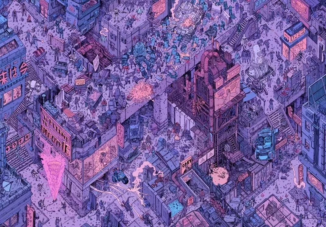 Josan Gonzalez 的赛博朋克插画