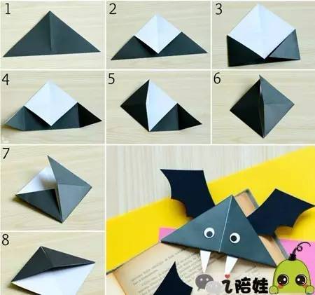 同样的制作方法,使用不同的彩纸,还可以制作黑猫.