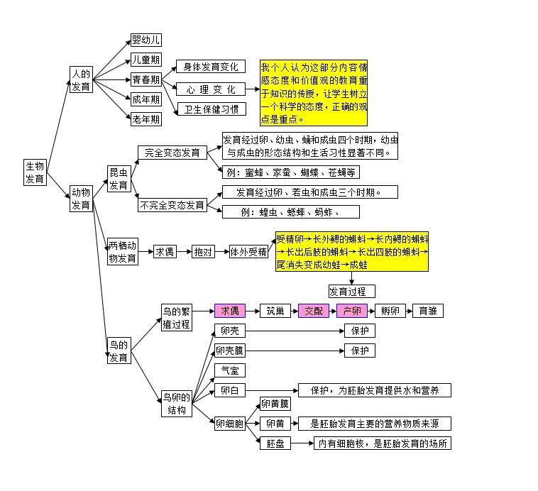 初中科学《生物部分》知识点梳理——思维导图