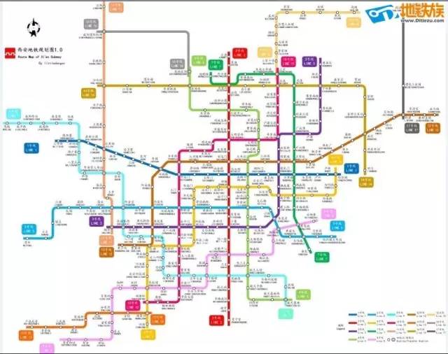 最新最全西安18条地铁路线图,一目了然!