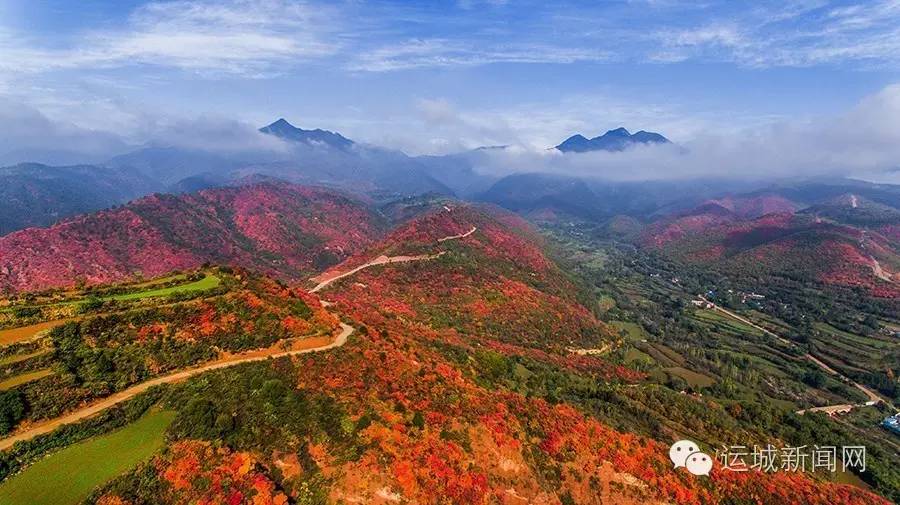 【壮美景观】鸟瞰中条山五彩斑斓似仙境