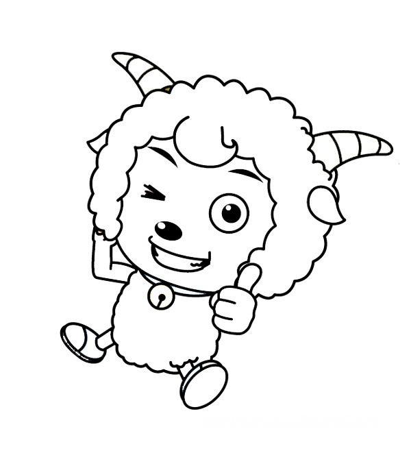 喜羊羊简笔画卡通图片