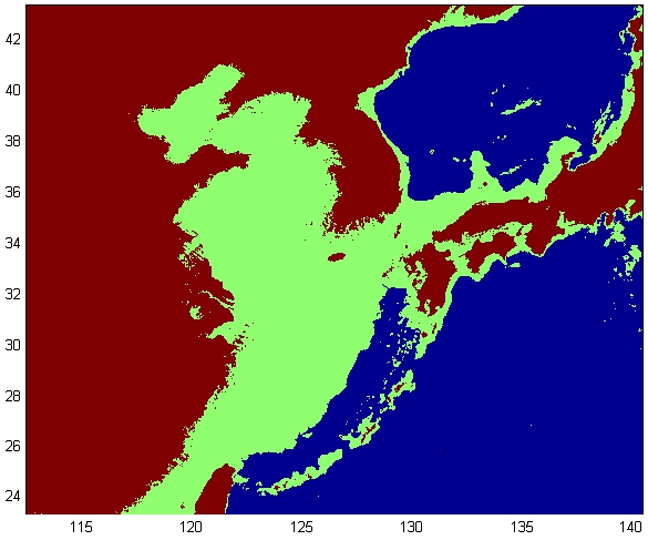 黄海的水深最大不过100m,东海大陆架以西海域的水深也在500m之内.