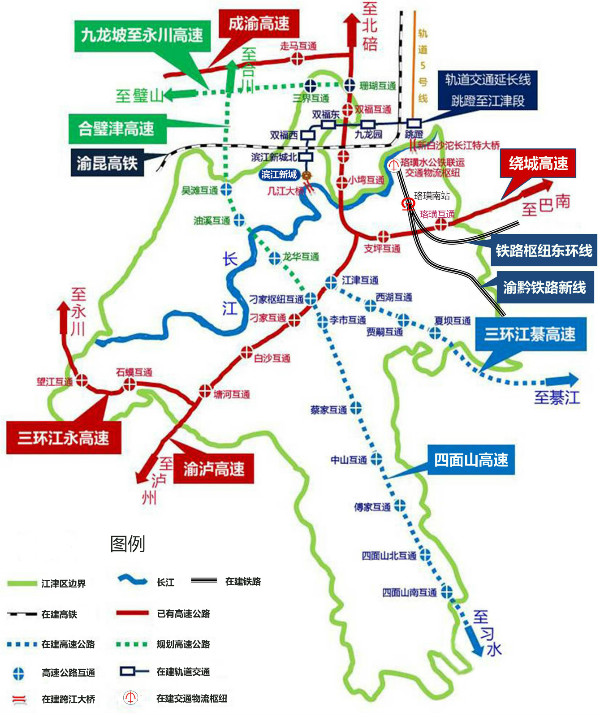 江津交通规划示意图