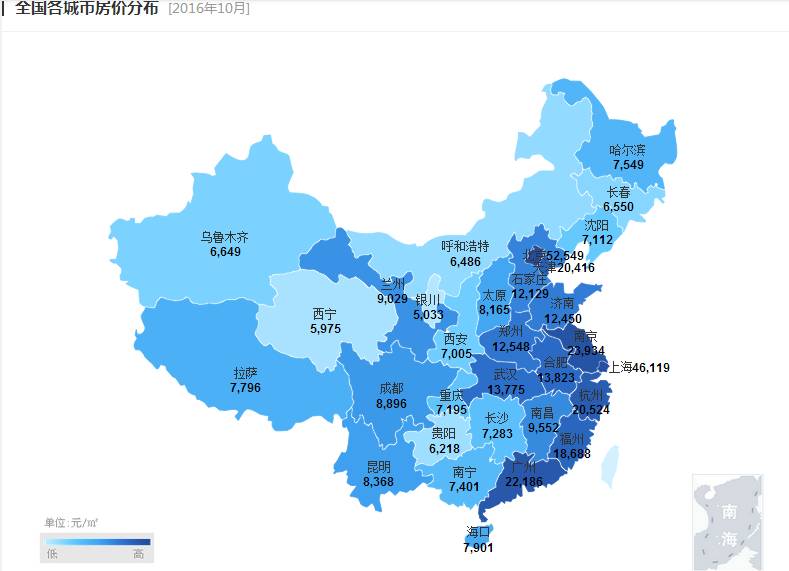 成都10月(100)房价,够你在全国30个城市能买多大的房?