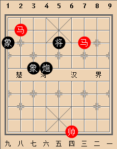 【象棋技巧】双马胜炮双象