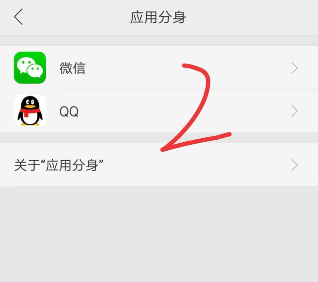 选择你要的分身的软件"微信,qq"都可以选,不懂的话可以点击应用分身看